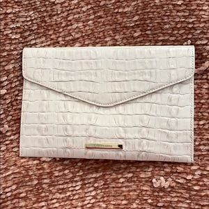 White BRAHMIN snakeskin clutch